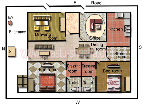 Model Floor Plan for East Direction